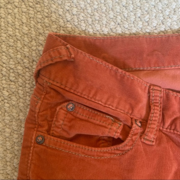 Free People Corduroy Rust Orange Pants Size 26 - Picture 4 of 11